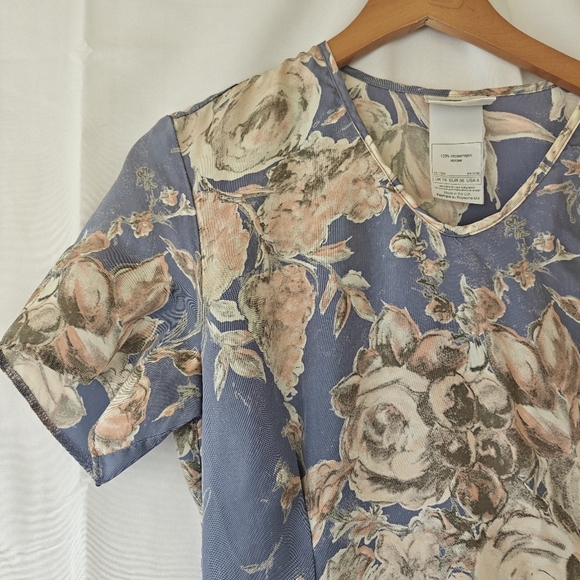 Laura Ashley Vintage Cottage Short Sleeve Floral Casual Midi Dress Size 6 - Picture 7 of 9